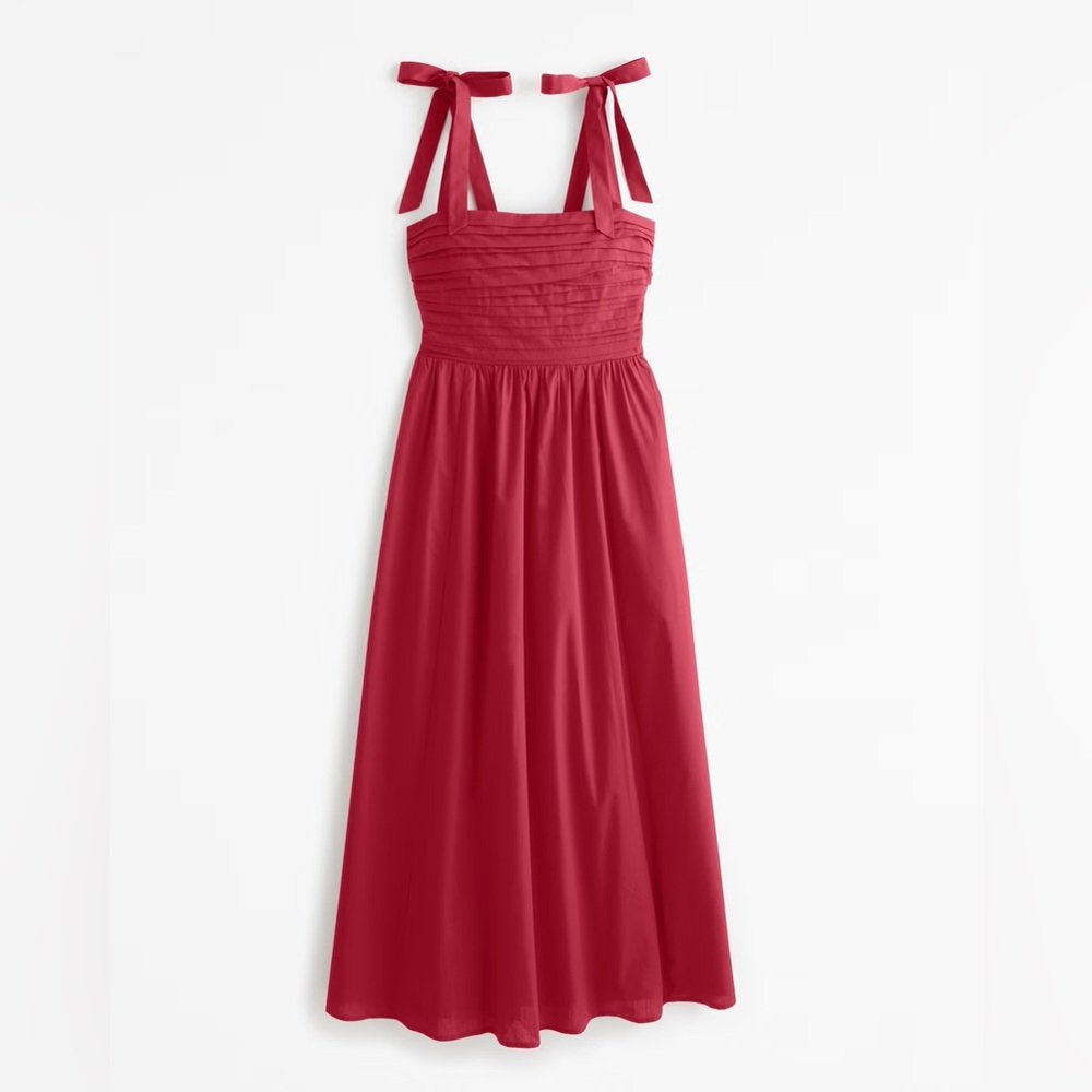 The A&F Emerson Tie-Strap Maxi Dress, Red, XL